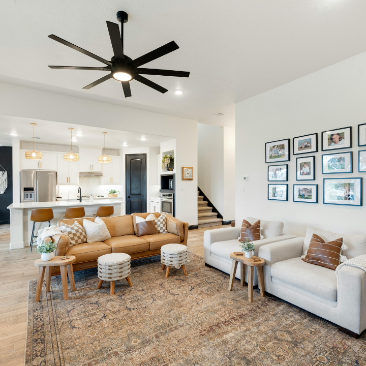 A bright, welcoming Central Florida living room and kitchen cared for by Monique's Cleaning Services LLC